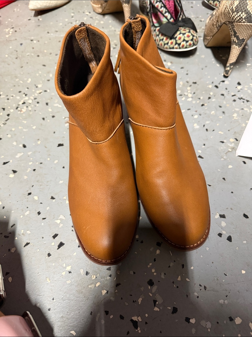 Womens Cognac Chukka Boots - Sleek Leather Ankle Boot